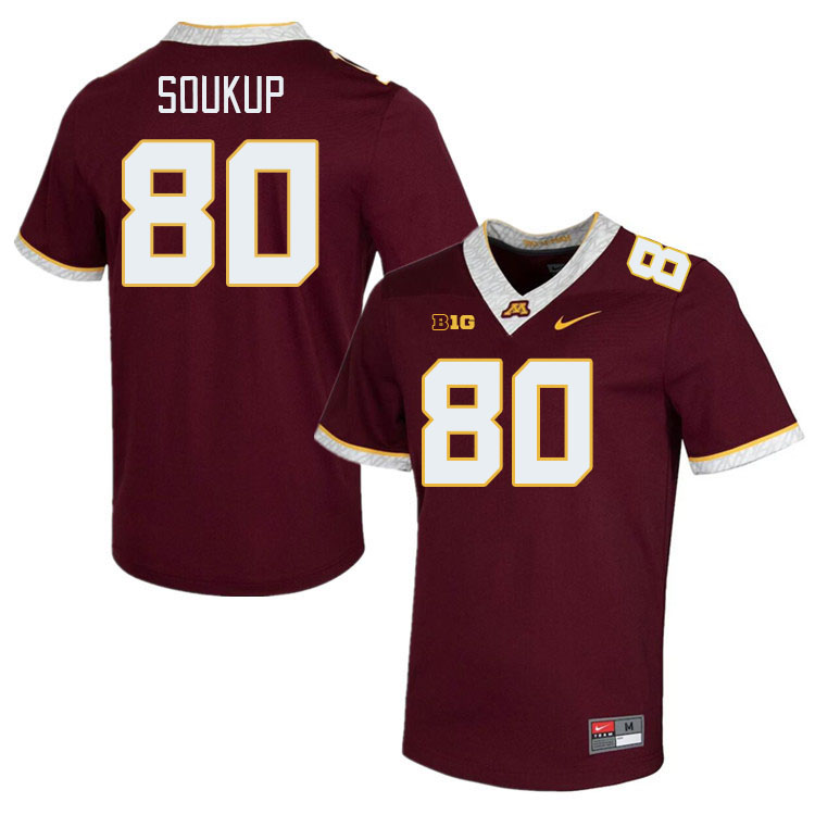 Men #80 Alan Soukup Minnesota Golden Gophers College Football Jerseys Stitched-Maroon